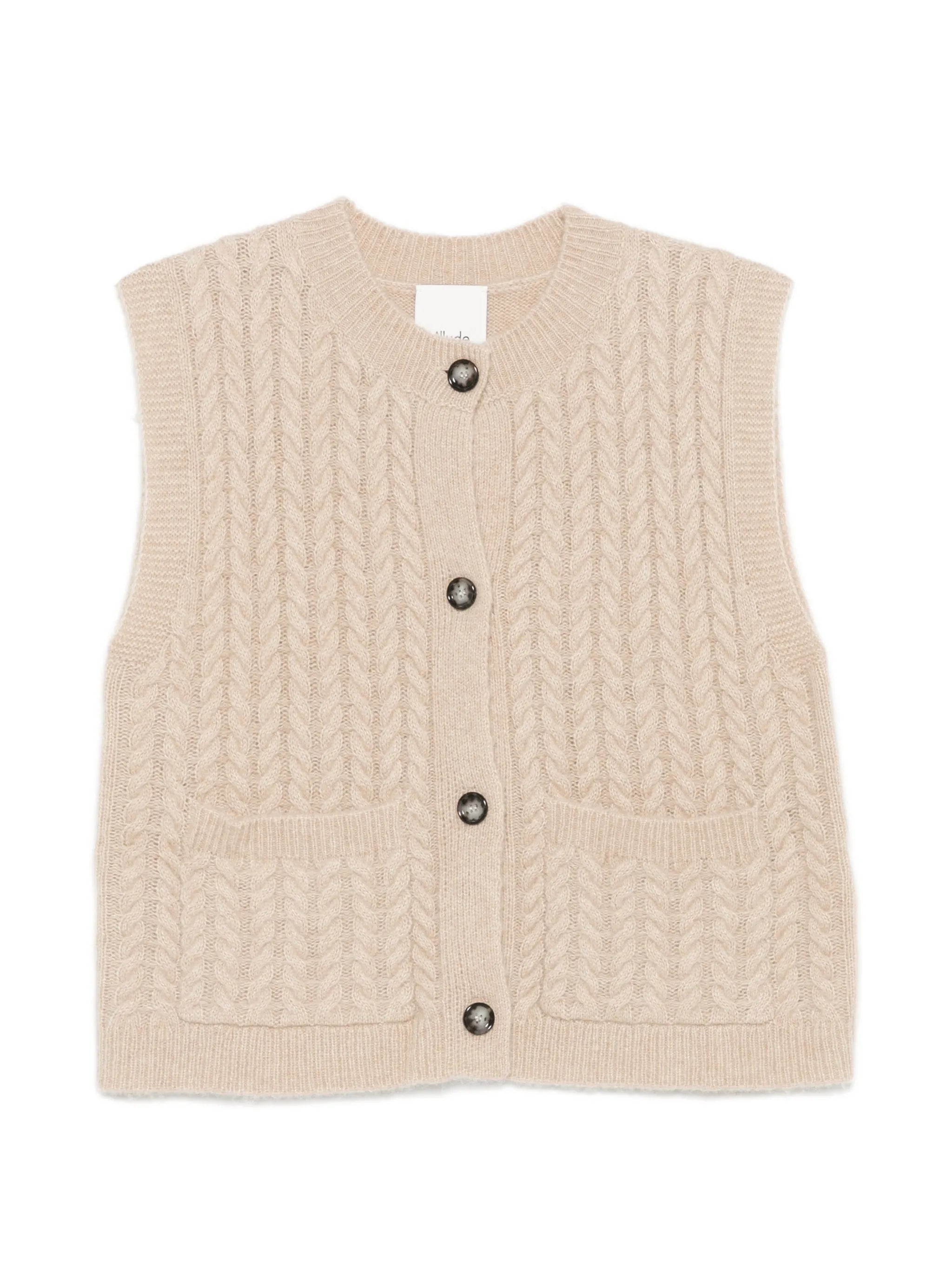 Allude Allude Cable-knit Button-up Cardigan