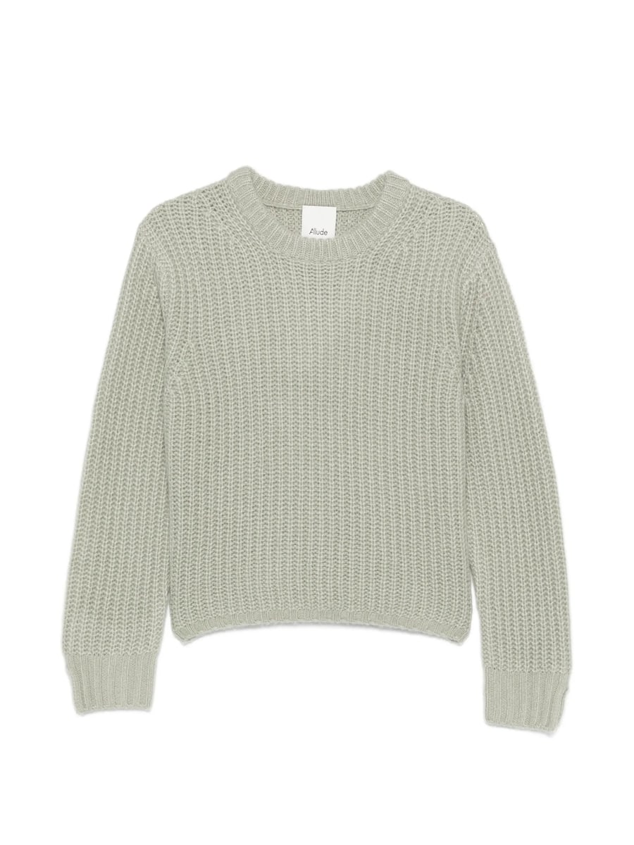 Allude Allude Ribbed-knit Crew-neck Sweater