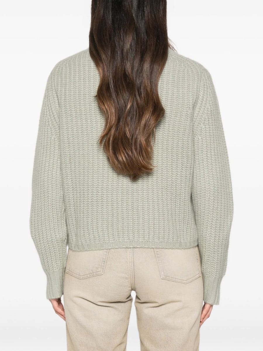 Allude Allude Ribbed-knit Crew-neck Sweater, view 3