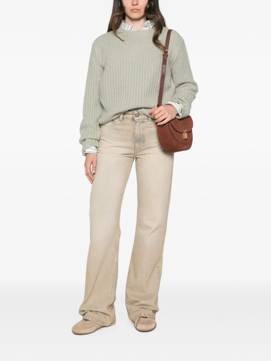 Allude Allude Ribbed-knit Crew-neck Sweater, view 4