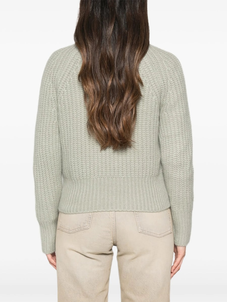Allude Allude Ribbed-knit Zip-up Sweater, view 5