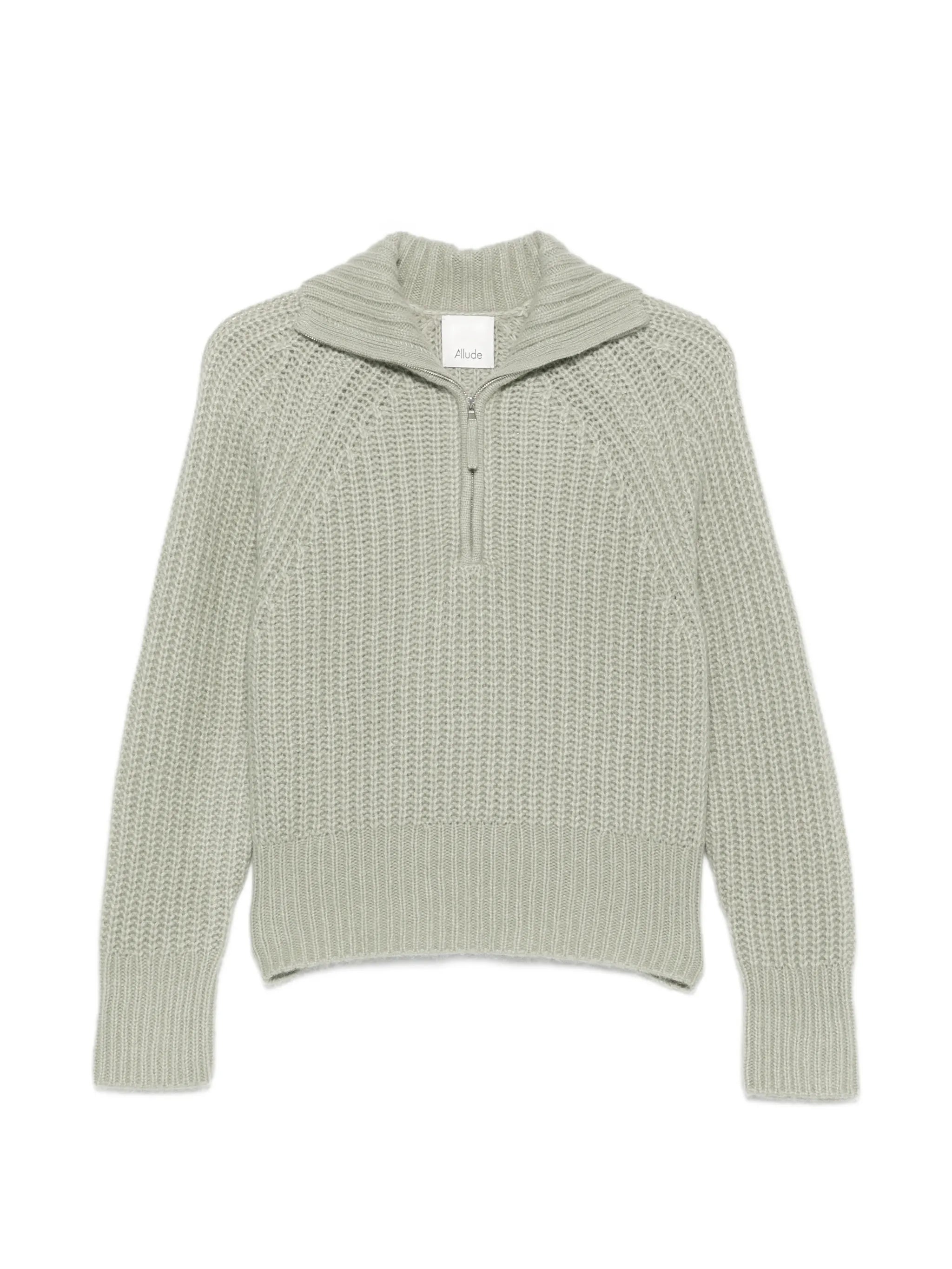 Allude Allude Ribbed-knit Zip-up Sweater