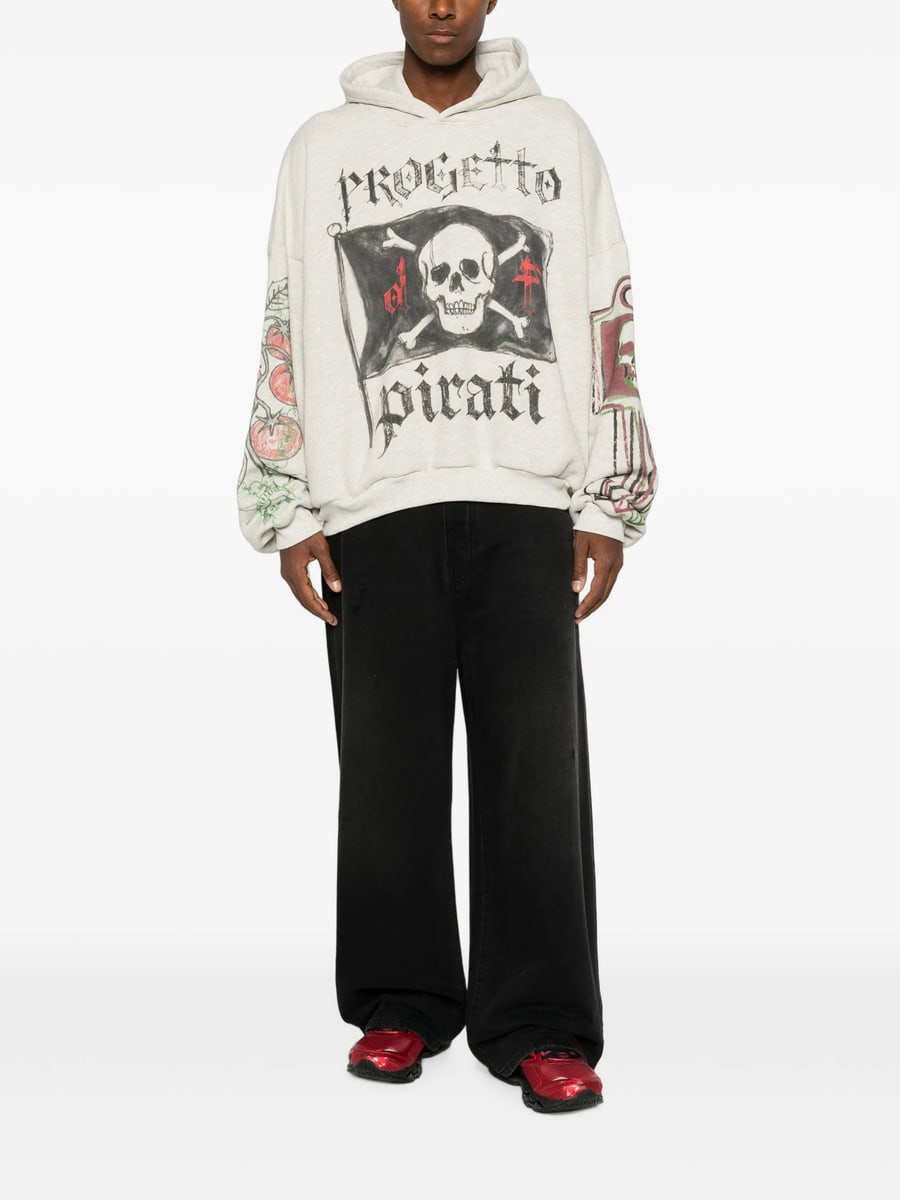 Pdf Pdf Graphic-print Drawstring Hoodie, view 4