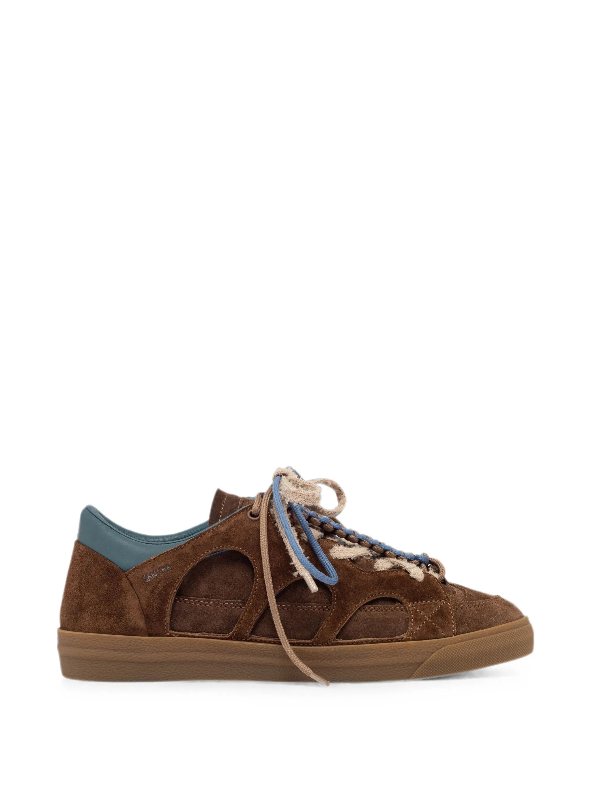 Santha Santha Love Park Suede Cut-out Sneakers