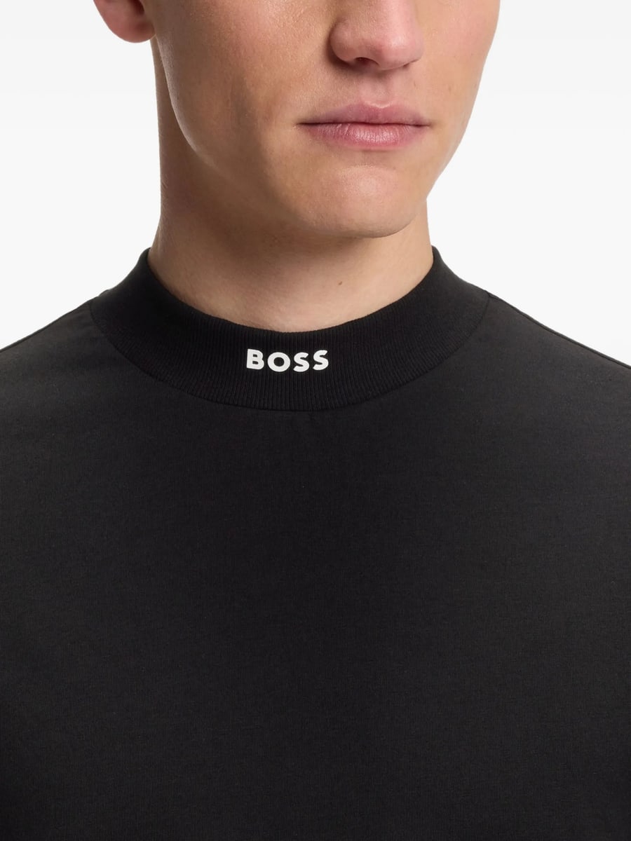 Boss Boss Logo-print High-neck T-shirt, view 4