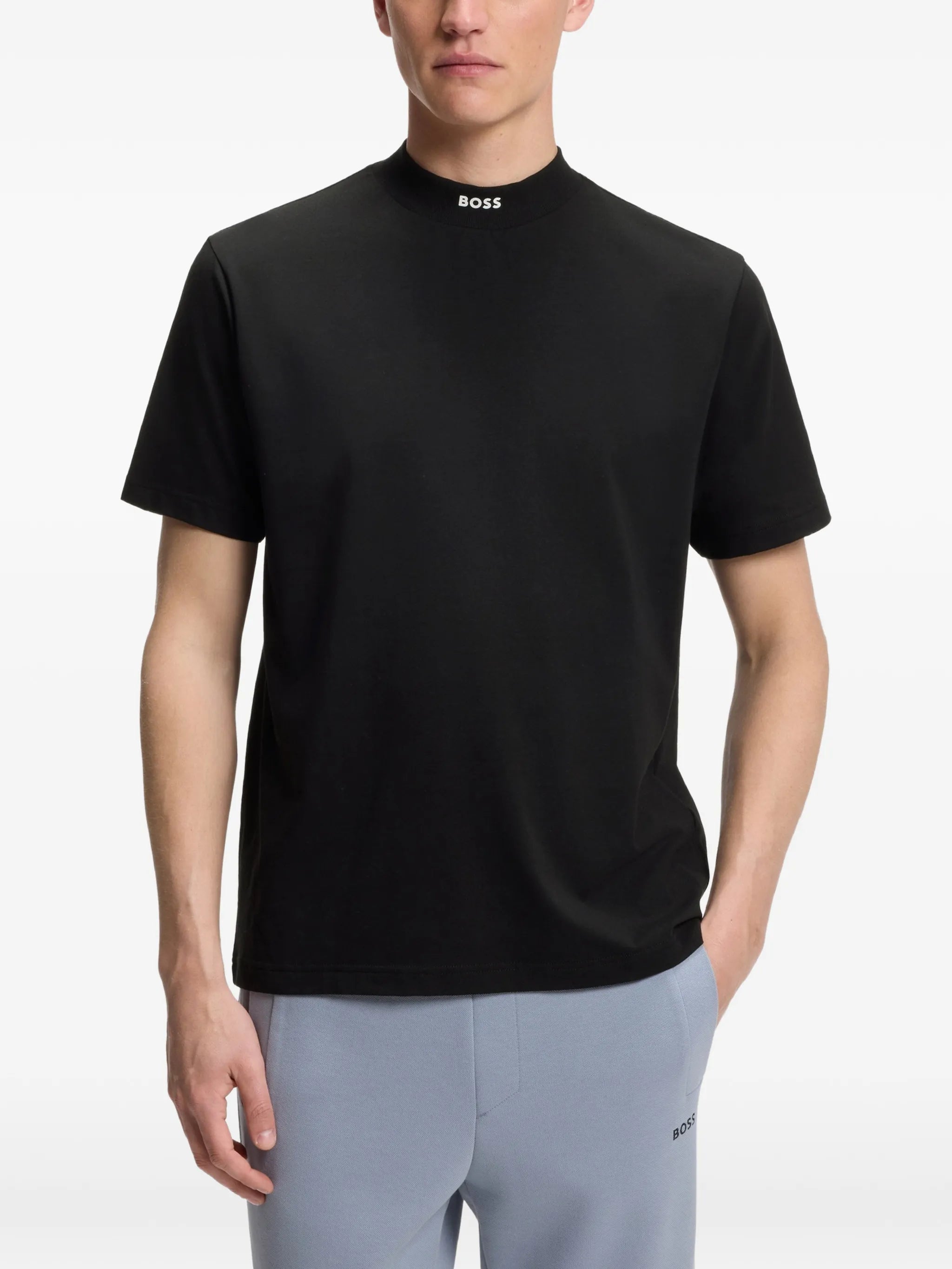 Boss Boss Logo-print High-neck T-shirt, view 2