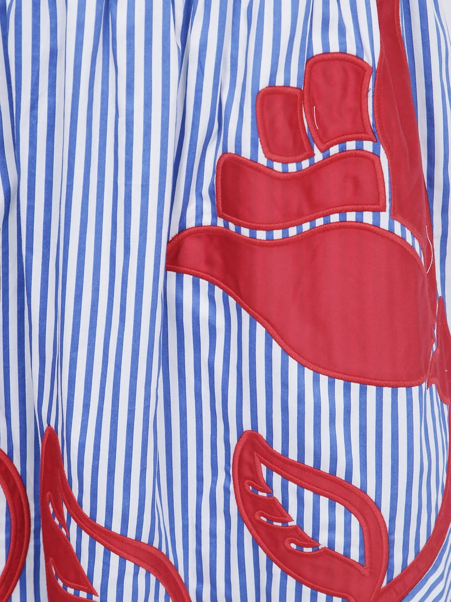 Farm Rio Farm Rio Stripe-print Appliqué Dress, view 2