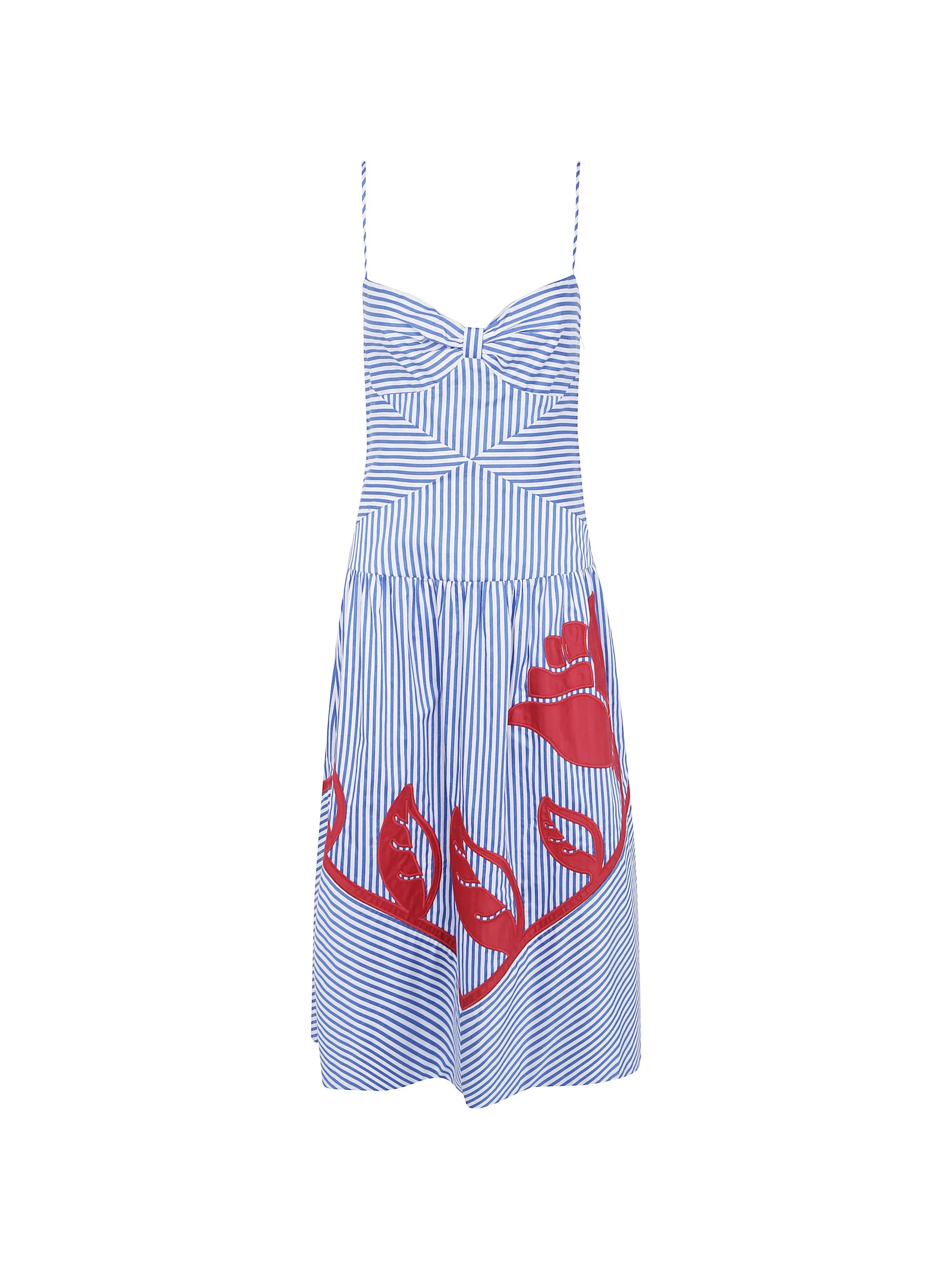 Farm Rio Farm Rio Stripe-print Appliqué Dress