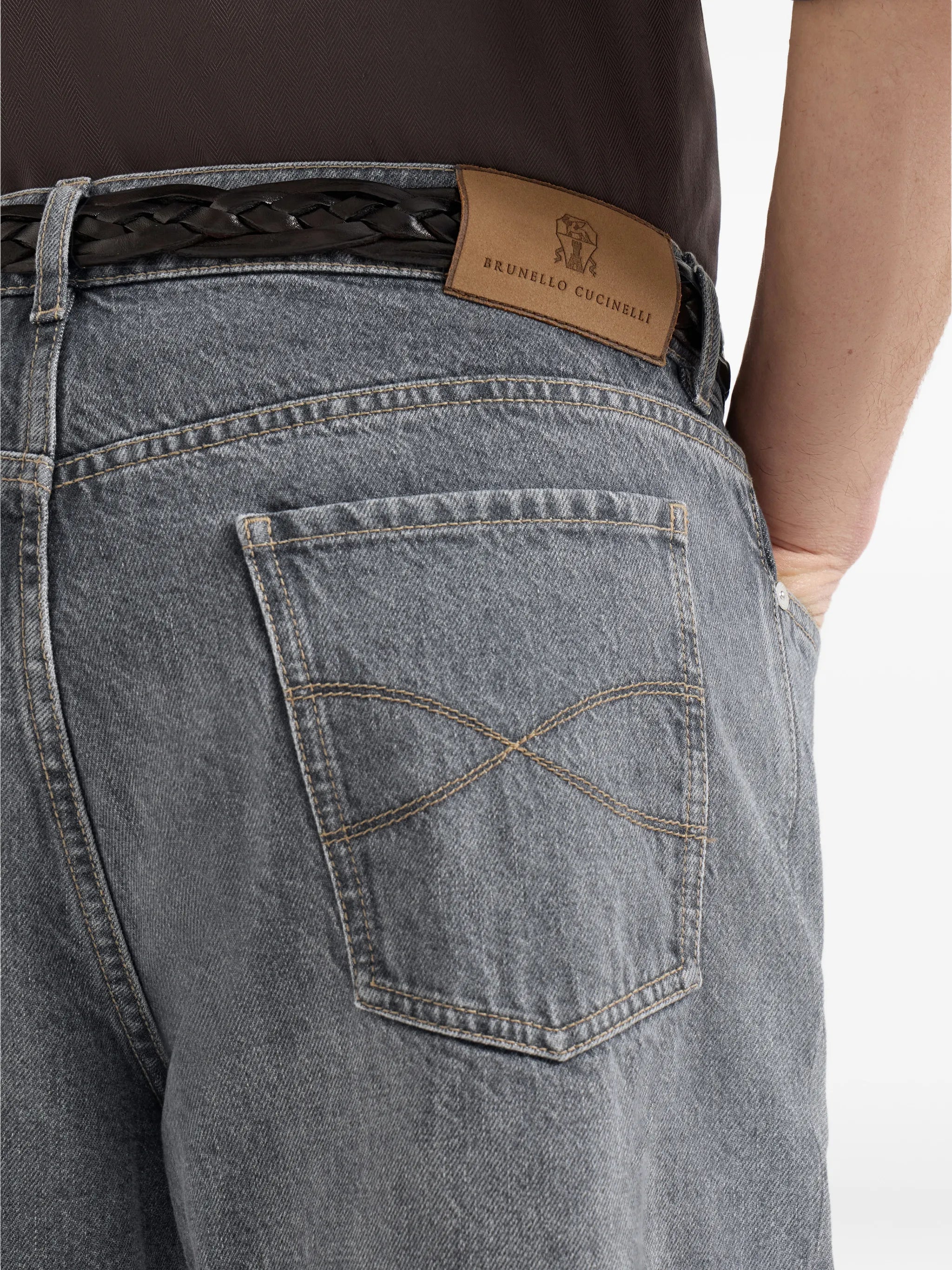 Brunello Cucinelli Brunello Cucinelli Greyscale Denim Iconic Fit Five-pocket Trousers, view 2