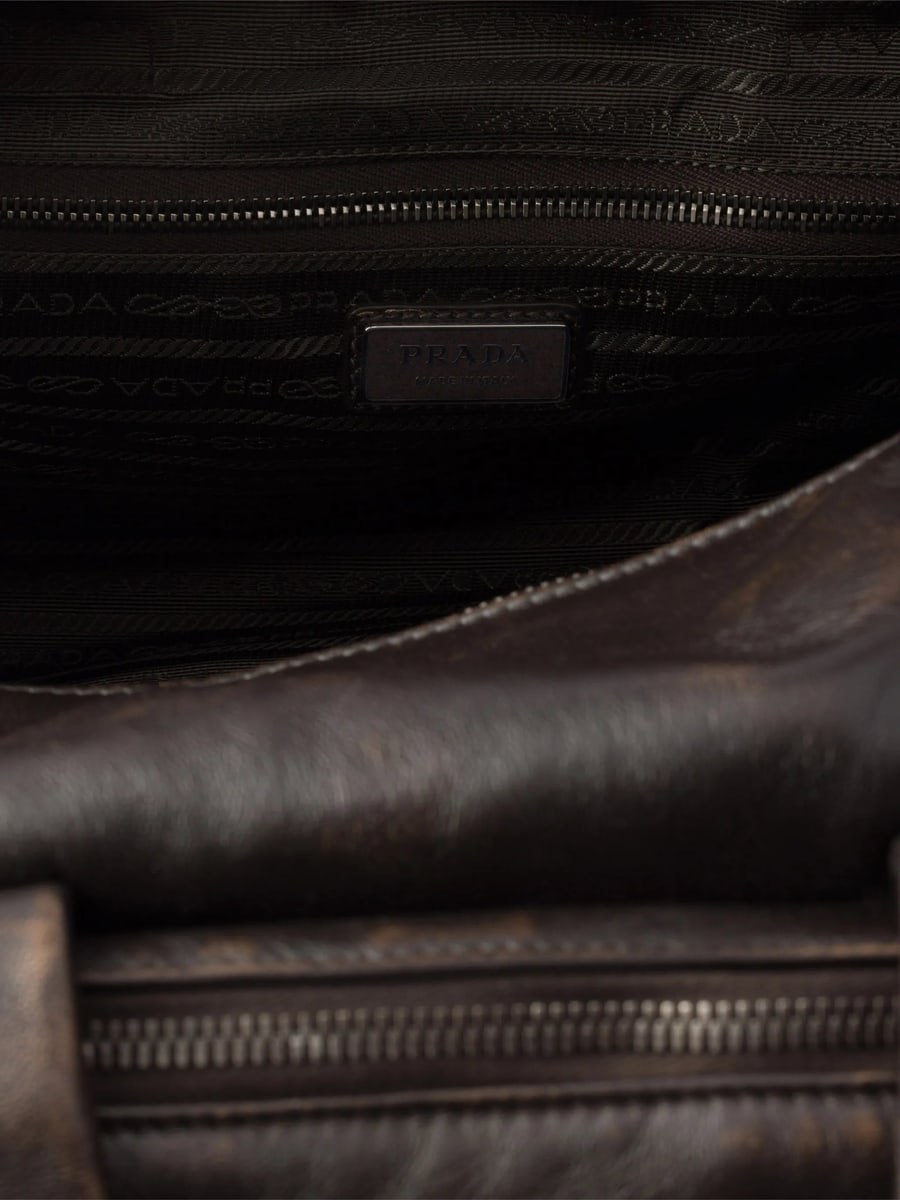 Prada Prada Nappa Leather Duffel Bag, view 3