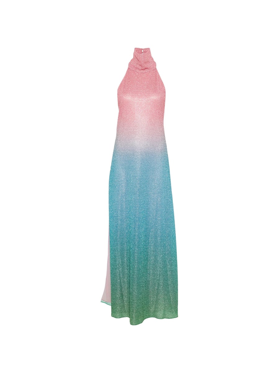 Oséree Oséree Gradient-effect Halterneck Maxi Dress