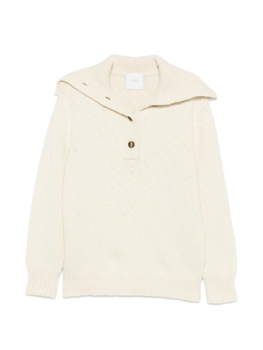Malo Malo Button-up Sailor-collar Knit
