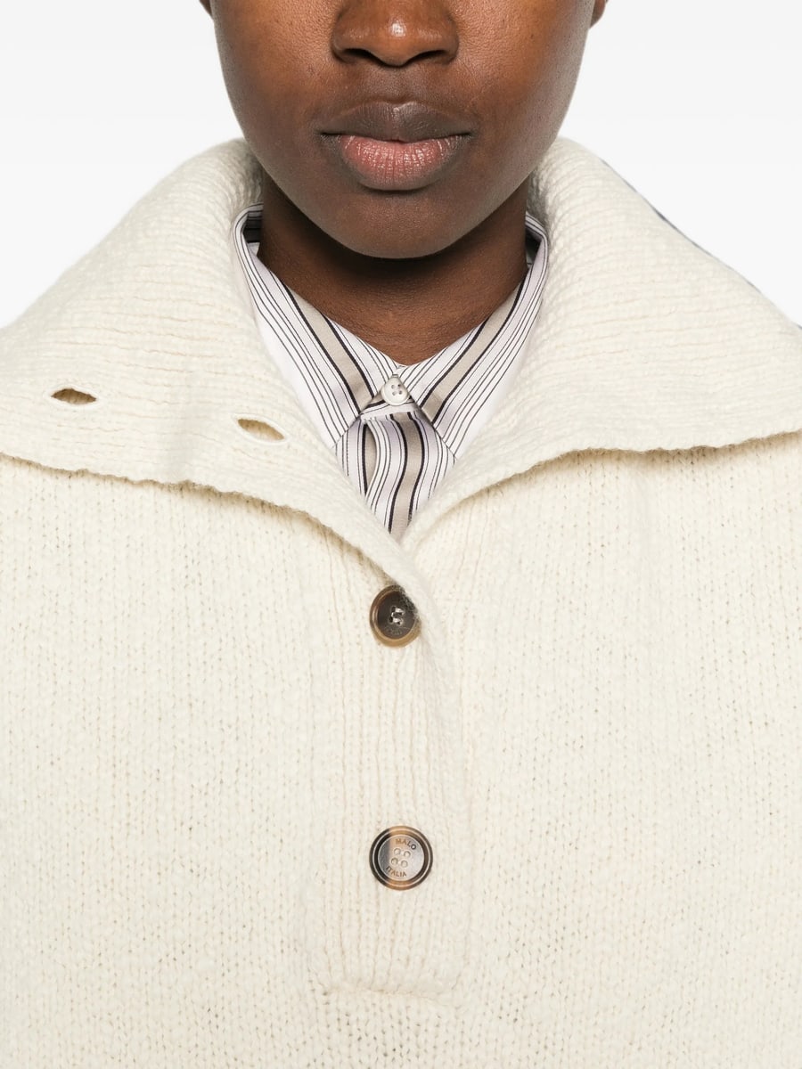 Malo Malo Button-up Sailor-collar Knit, view 4