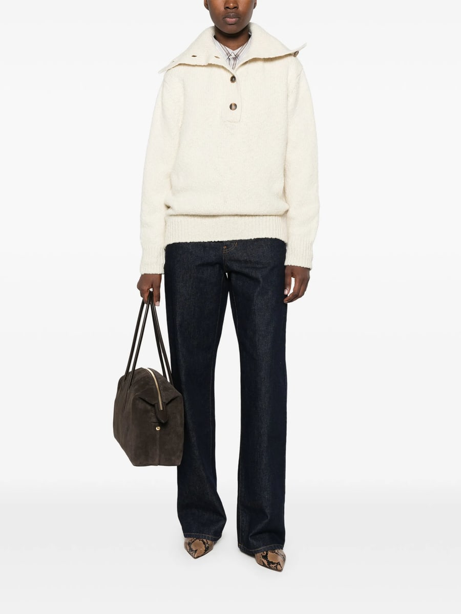 Malo Malo Button-up Sailor-collar Knit, view 5