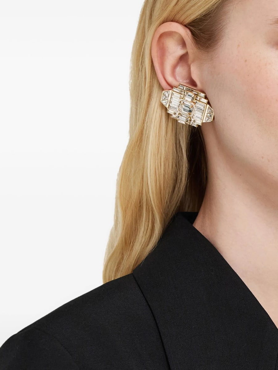 Ferragamo Ferragamo Déco Earrings With Crystals, view 3