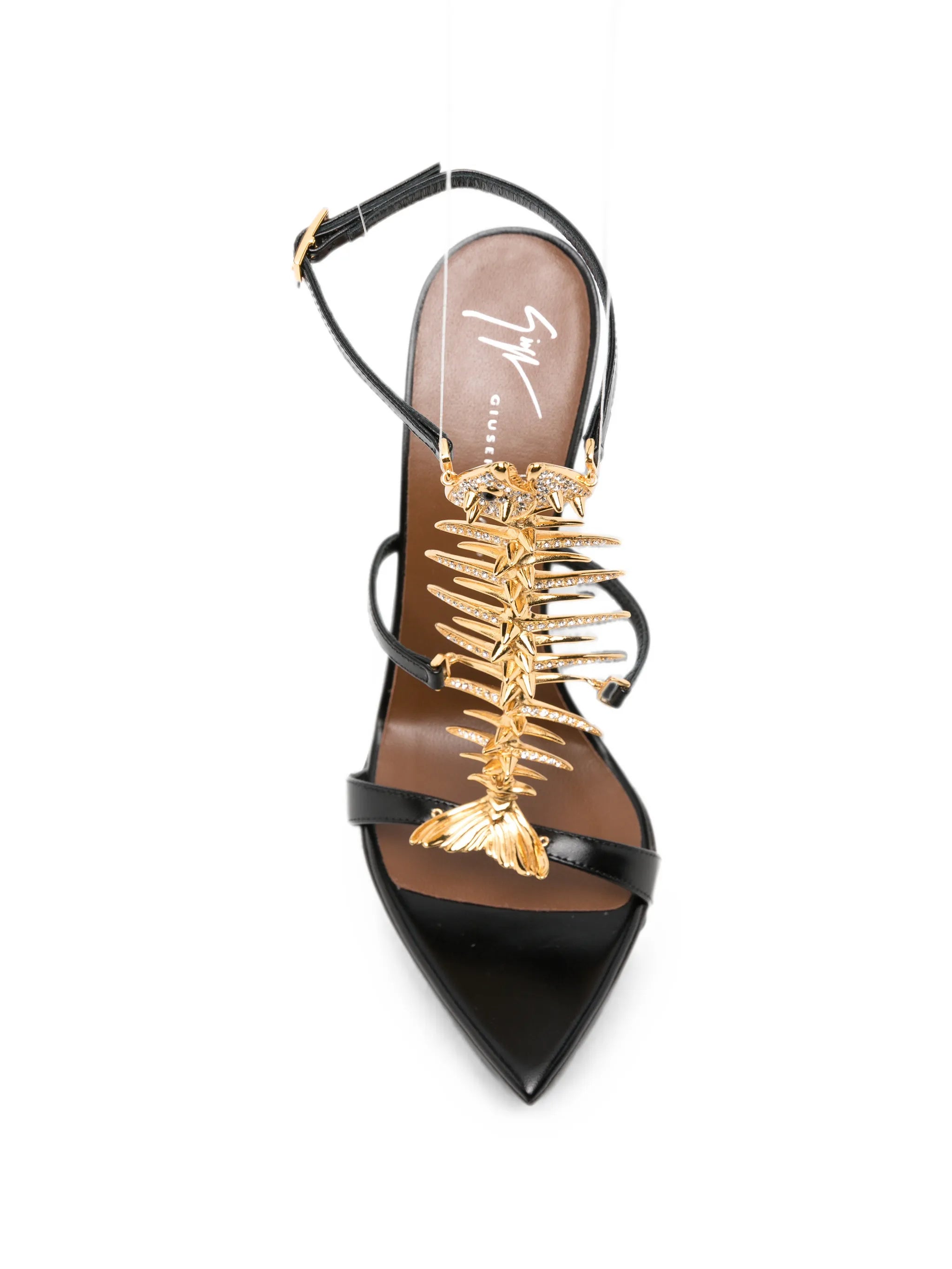 Giuseppe Zanotti Giuseppe Zanotti Slim 2.0 105 Crystal-embellished Fishbone Sandals, view 2