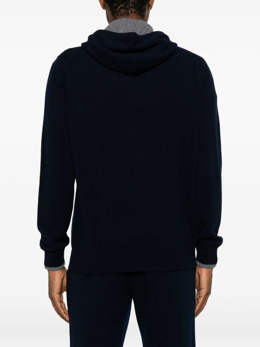 Fedeli Fedeli Davis Zip-up Drawstring Knitted Hoodie, view 4