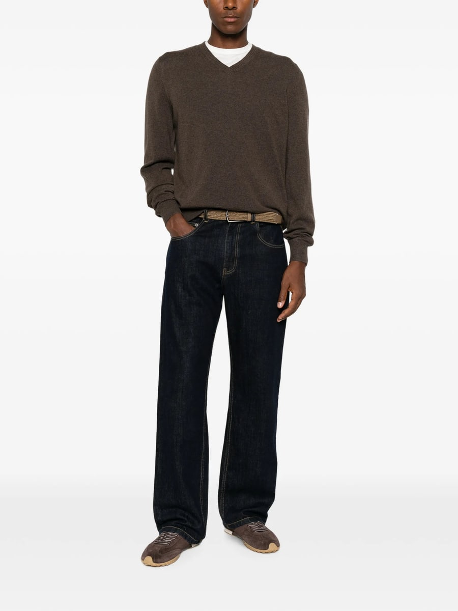 Fedeli Fedeli V-neck Ribbed-trim Sweater, view 3