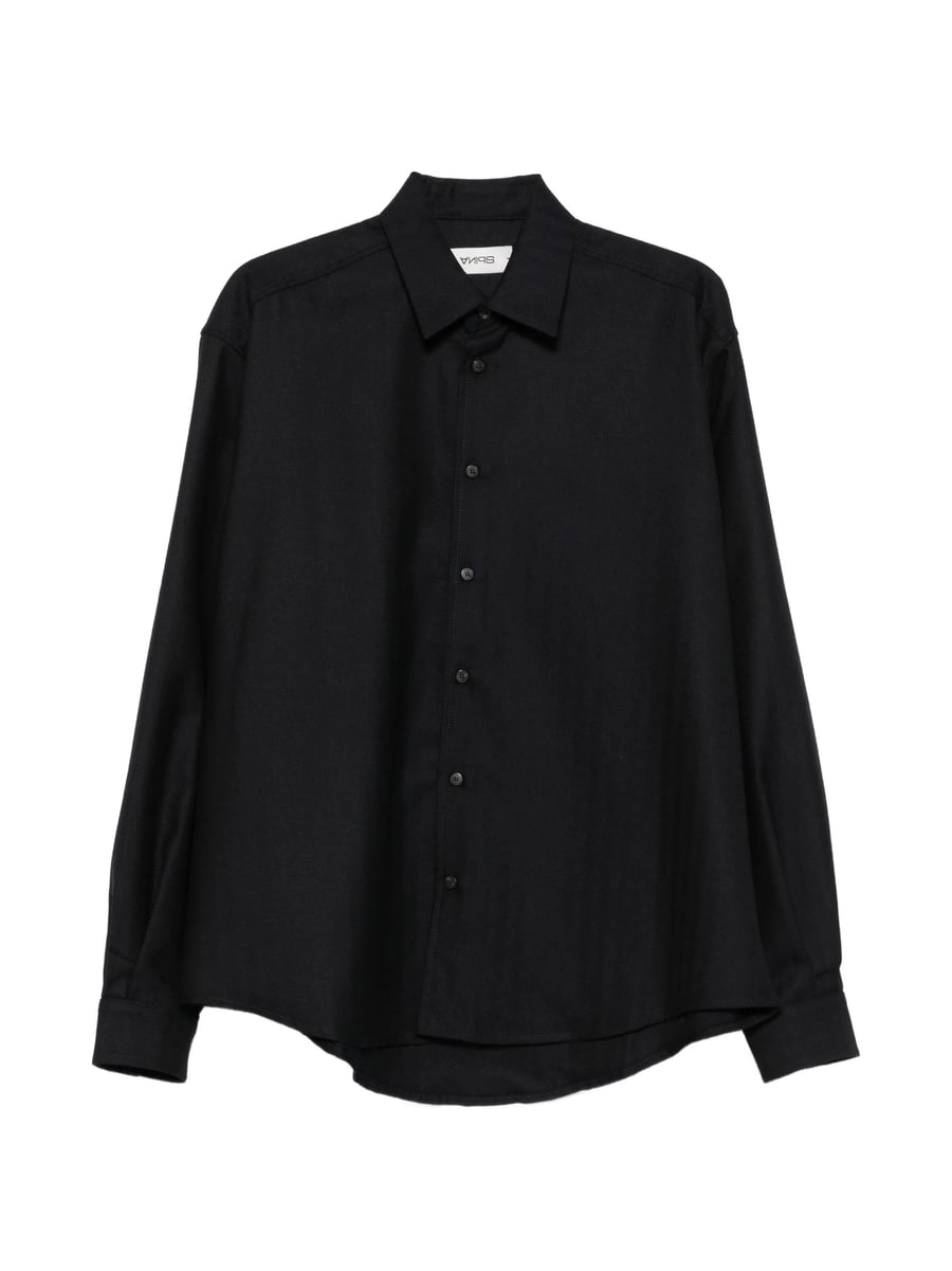 Spina Spina Herringbone-weave Button-down Shirt