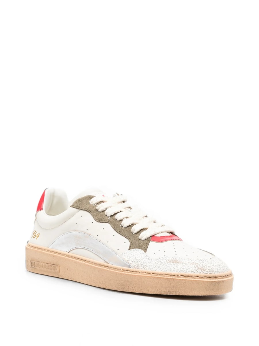 Dsquared2 Dsquared2 Cracked-effect Panelled Sneakers, view 3