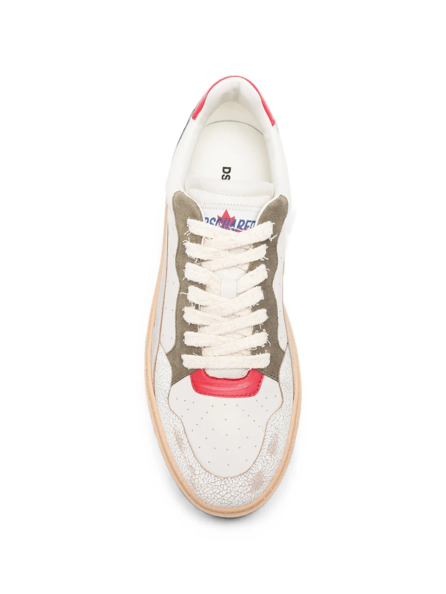 Dsquared2 Dsquared2 Cracked-effect Panelled Sneakers, view 4