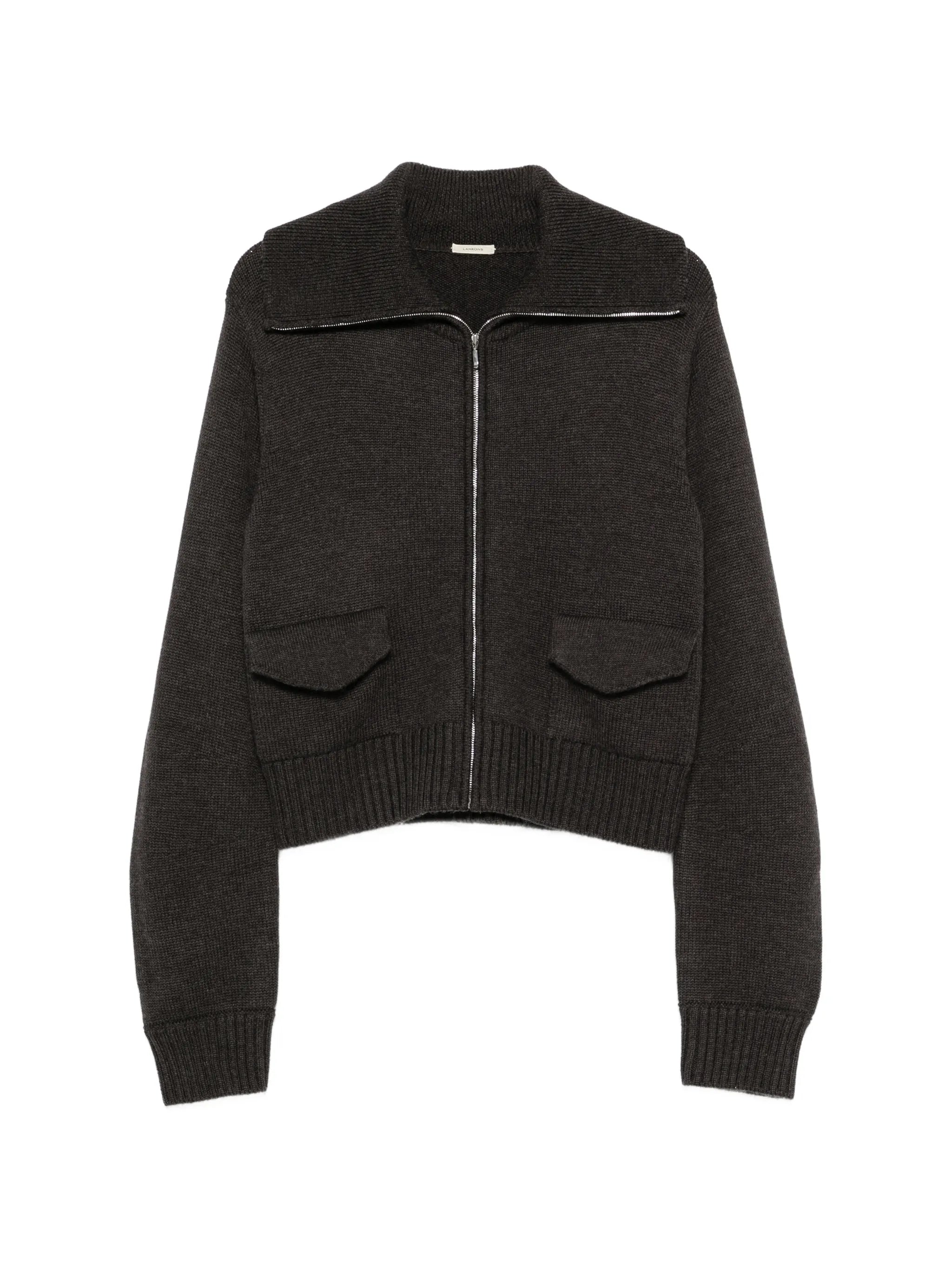 Lamrons Lamrons Flap-pocket Zip-up Cardigan