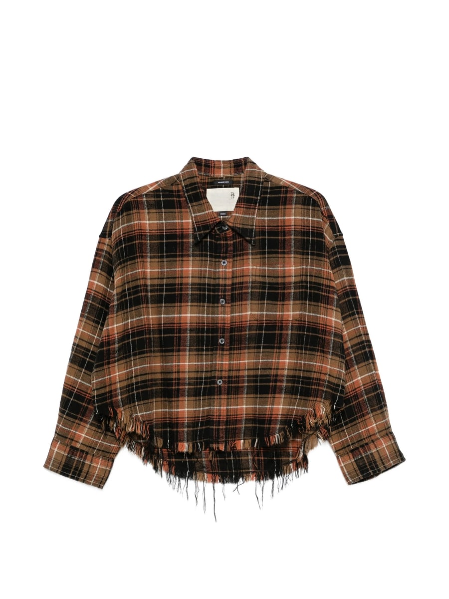 R13 R13 Frayed-hem Cropped Shirt