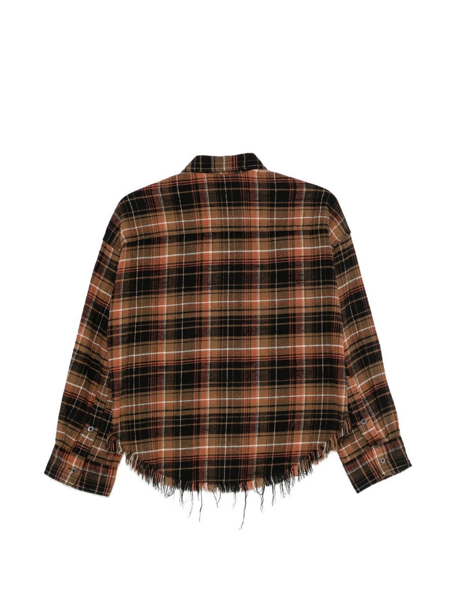 R13 R13 Frayed-hem Cropped Shirt, view 3