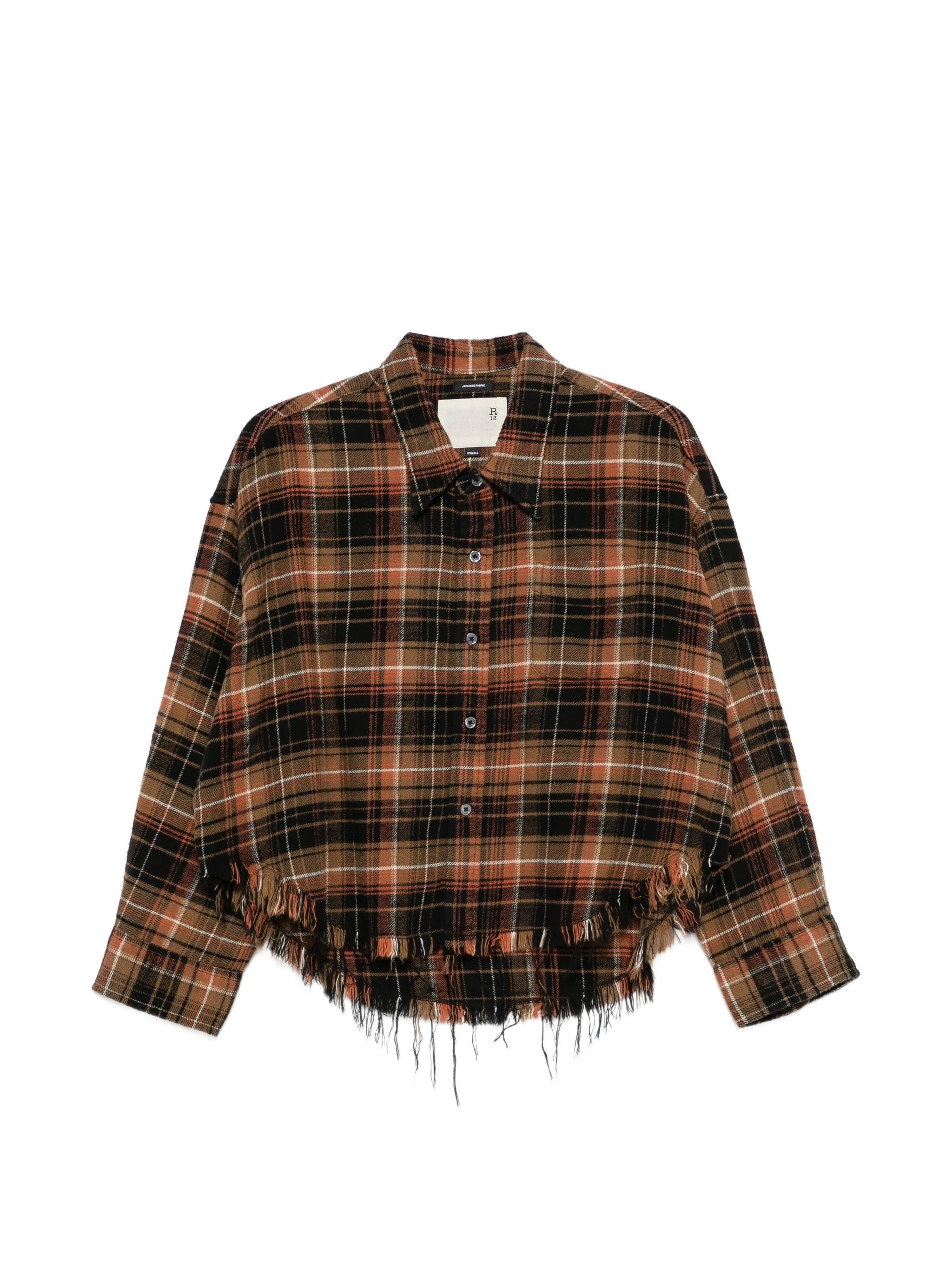 R13 R13 Frayed-hem Cropped Shirt