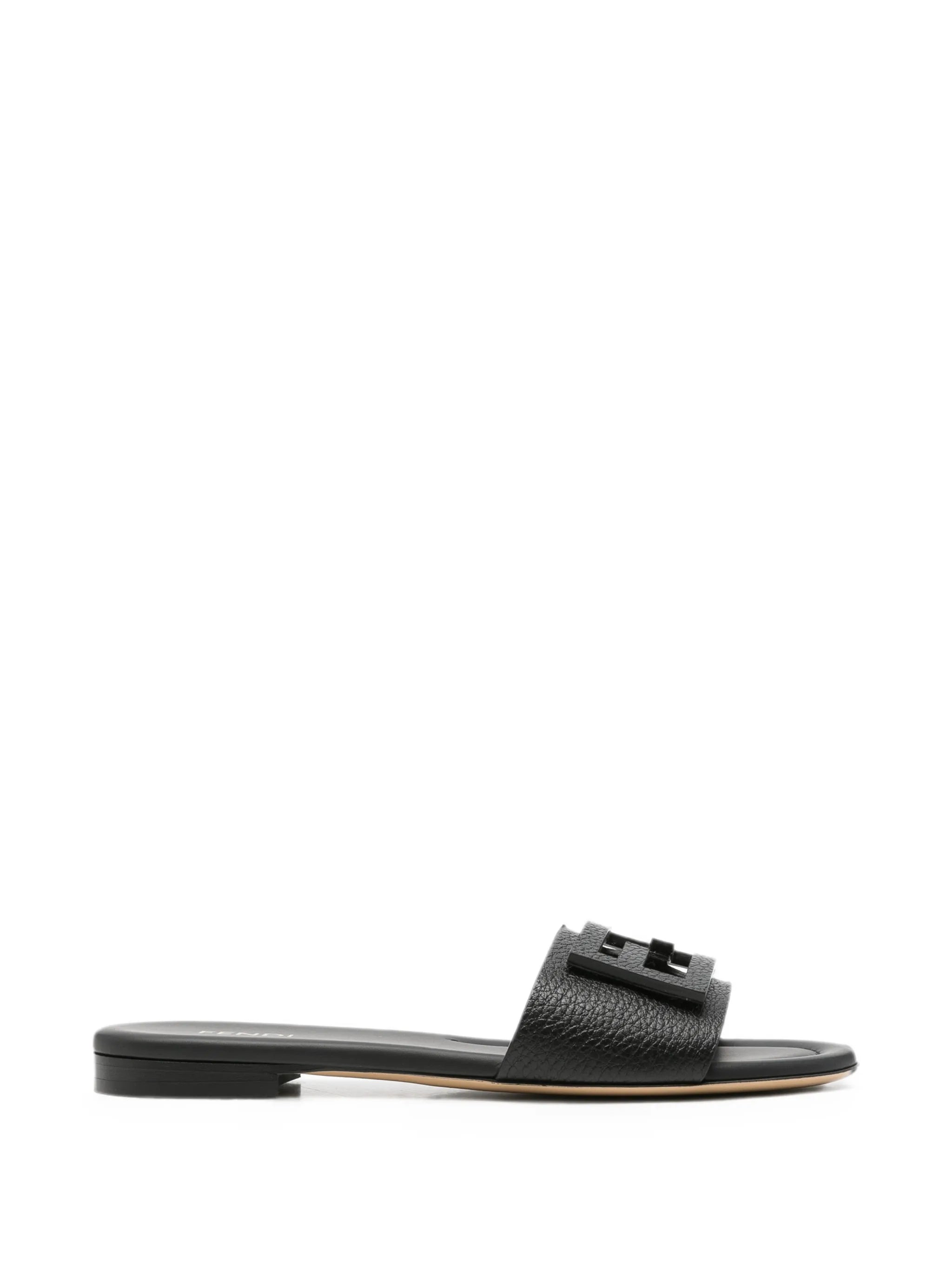 Fendi Fendi Baguette FF-logo Leather Slides