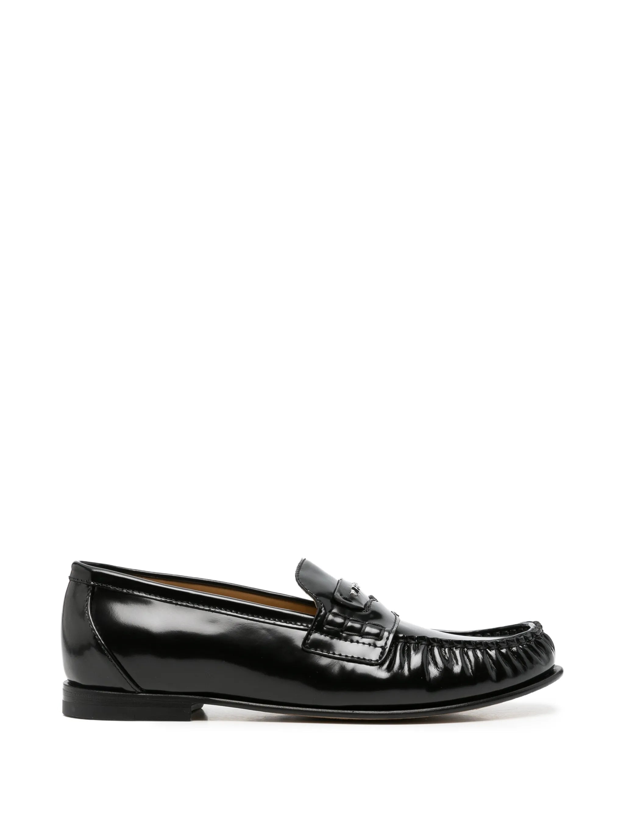 Fendi Fendi Scrunch Logo-plaque Gathered Loafers