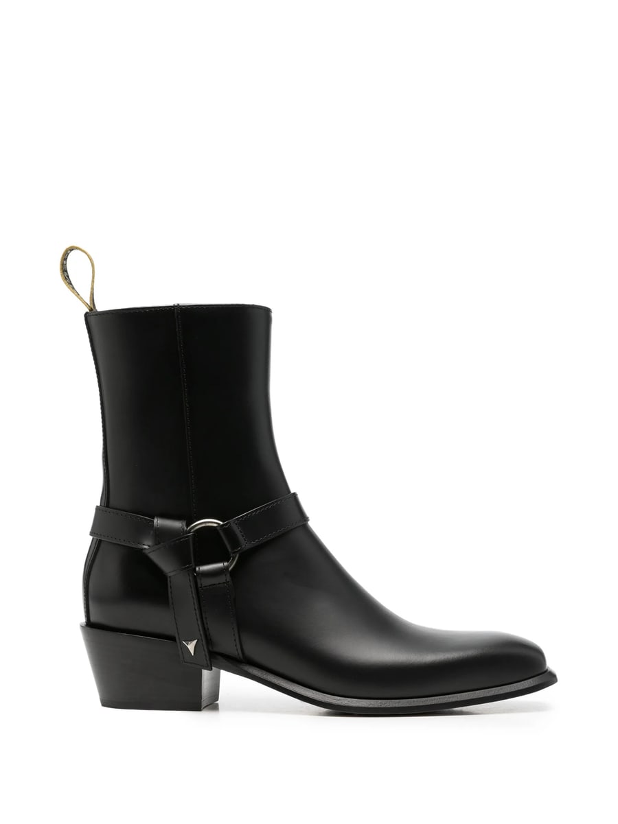 Fendi Fendi Double O Leather Ankle Boots
