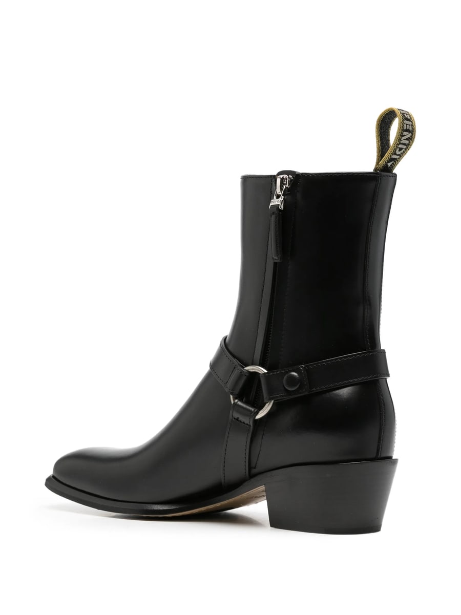 Fendi Fendi Double O Leather Ankle Boots, view 3