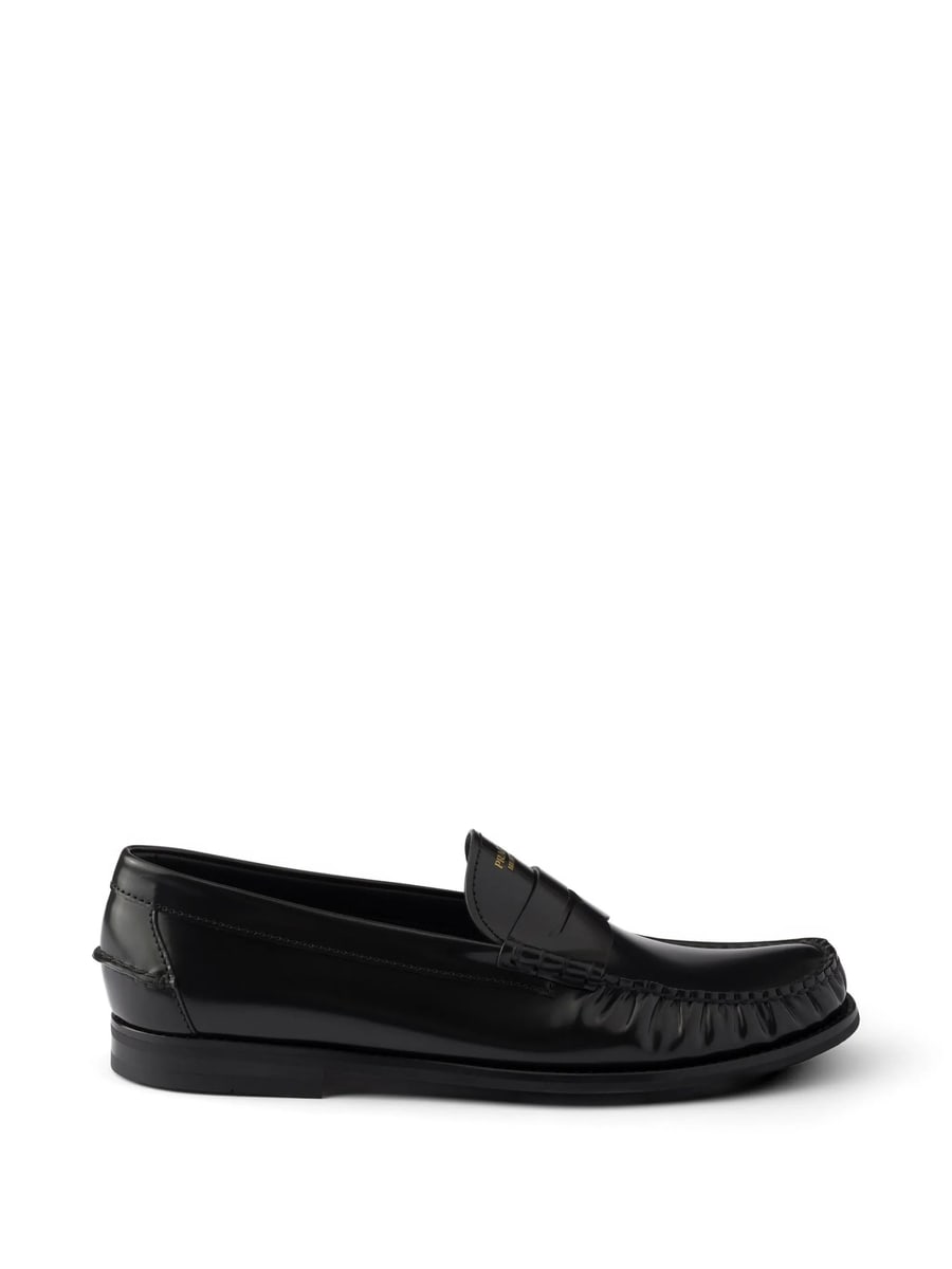 Prada Prada Brushed Leather Loafers