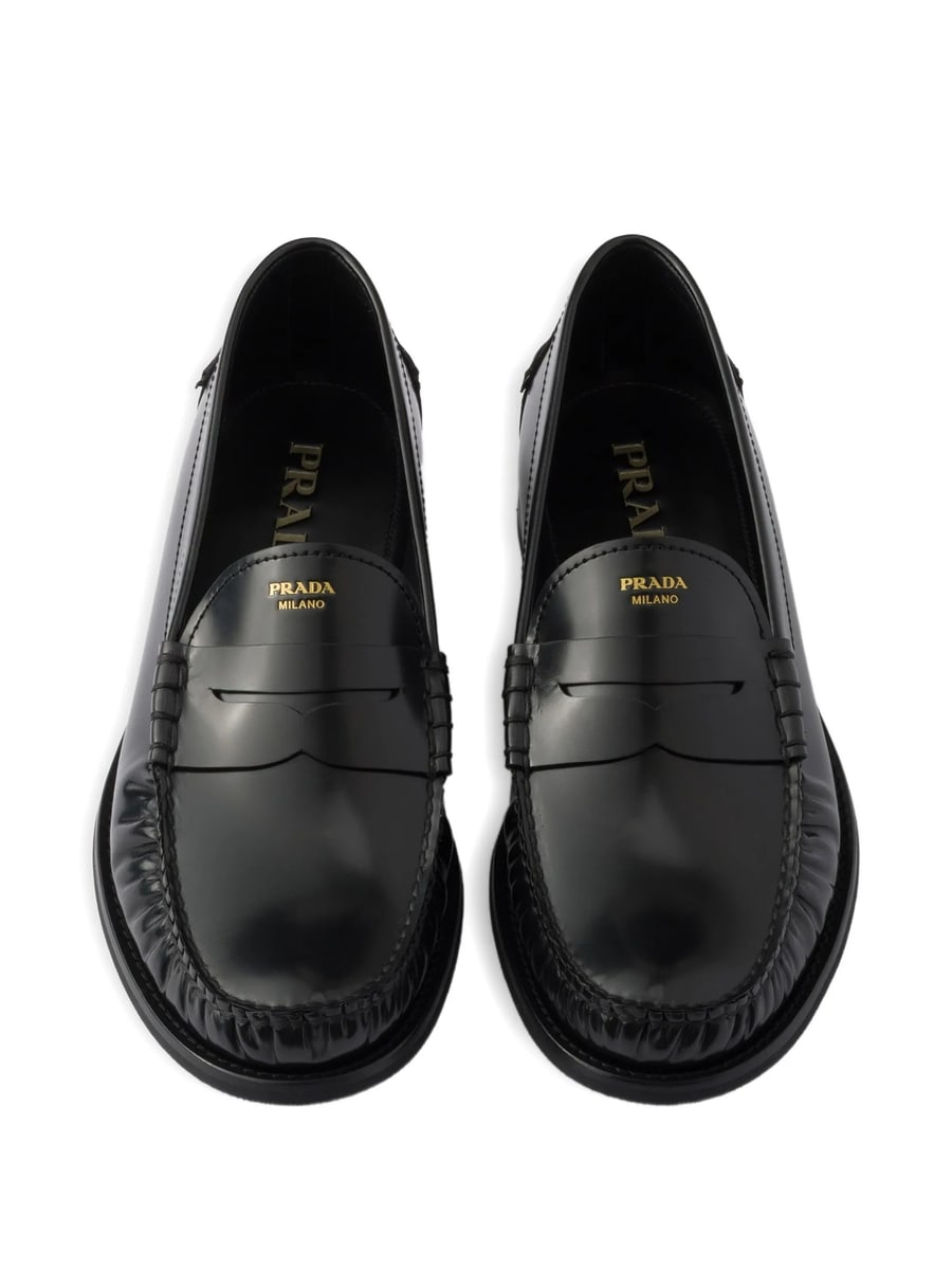 Prada Prada Brushed Leather Loafers, view 4