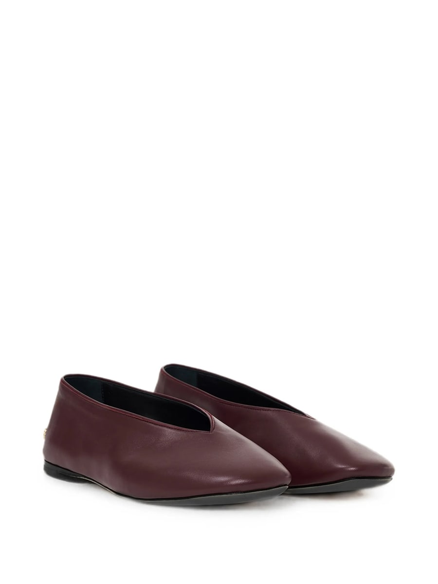 Anine Bing Anine Bing Ana Ballet Flats Smooth Leather - Fig, view 2