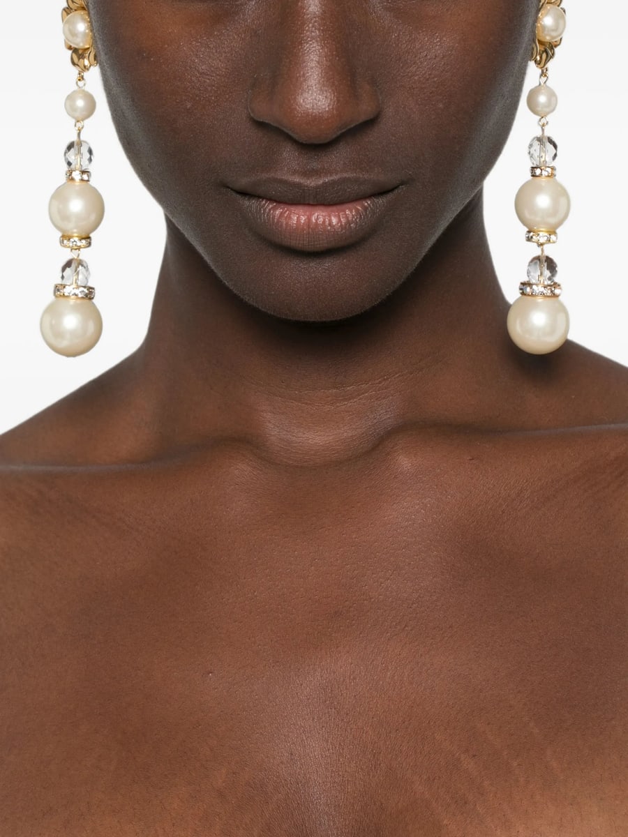 Alessandra Rich Alessandra Rich Faux-pearl Drop Earrings, view 2