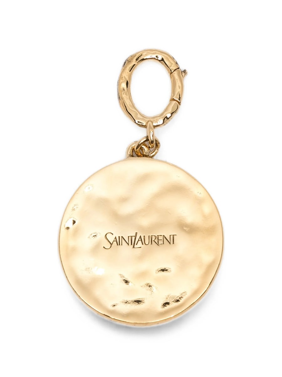 Saint Laurent Saint Laurent Cassandre Hammered-effect Charm, view 2