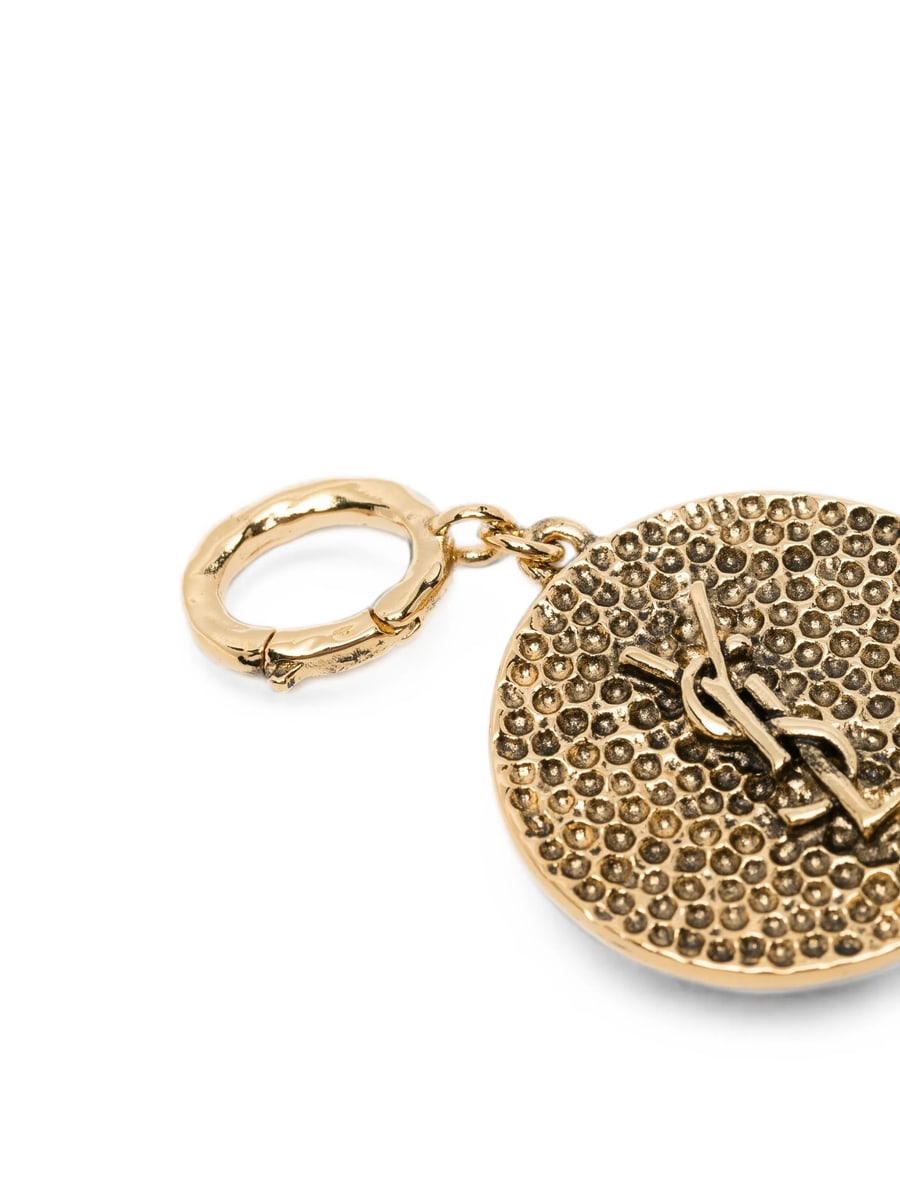Saint Laurent Saint Laurent Cassandre Hammered-effect Charm, view 3