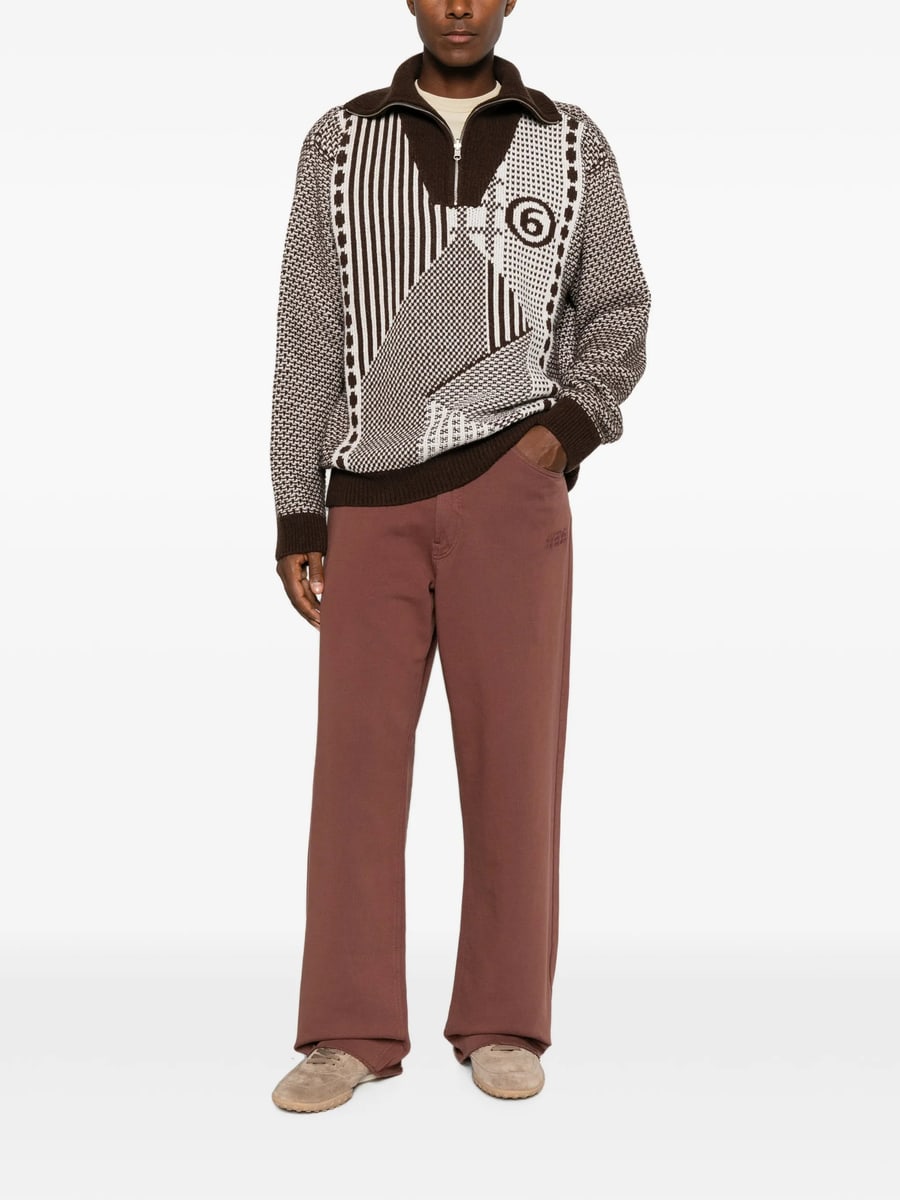 MM6 Maison Margiela Mm6 Maison Margiela Patchwork Quarter-zip Knit, view 2