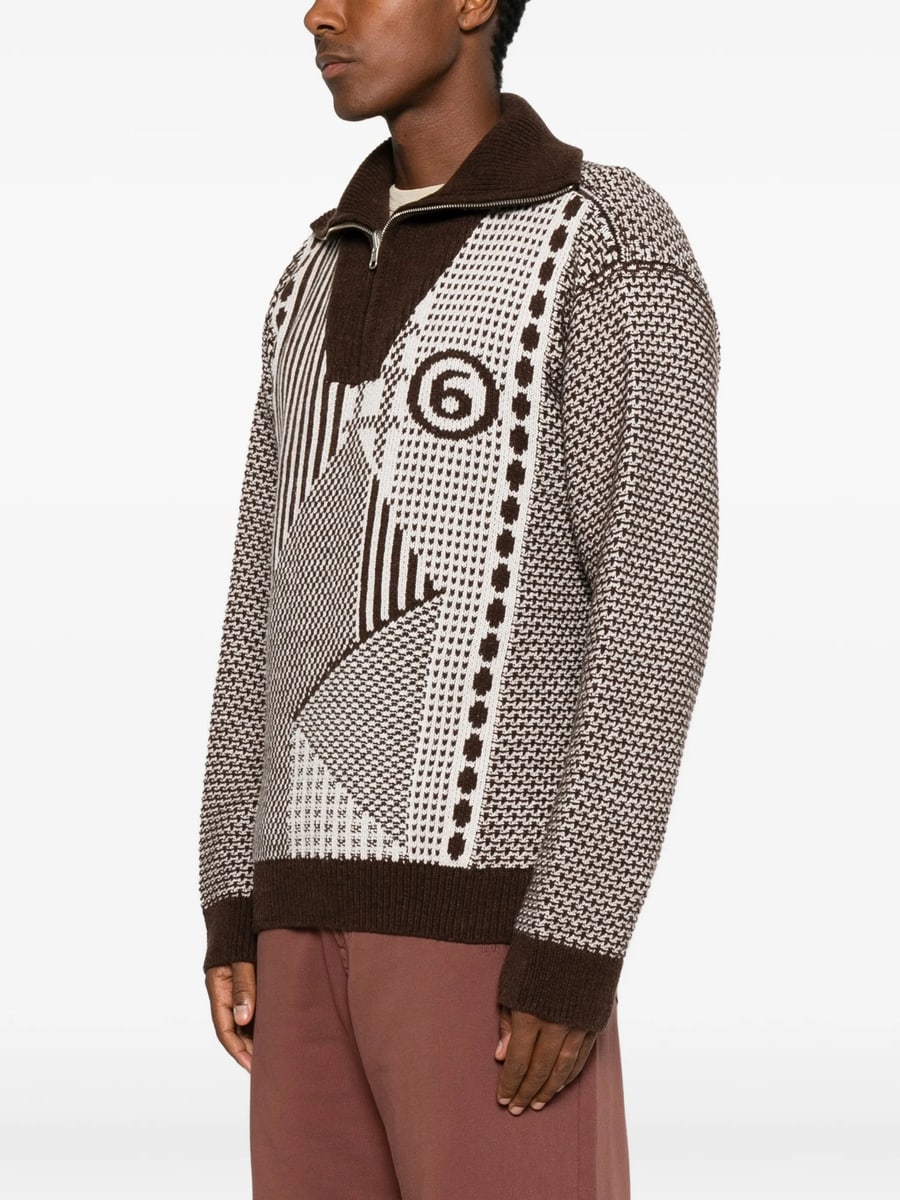 MM6 Maison Margiela Mm6 Maison Margiela Patchwork Quarter-zip Knit, view 5
