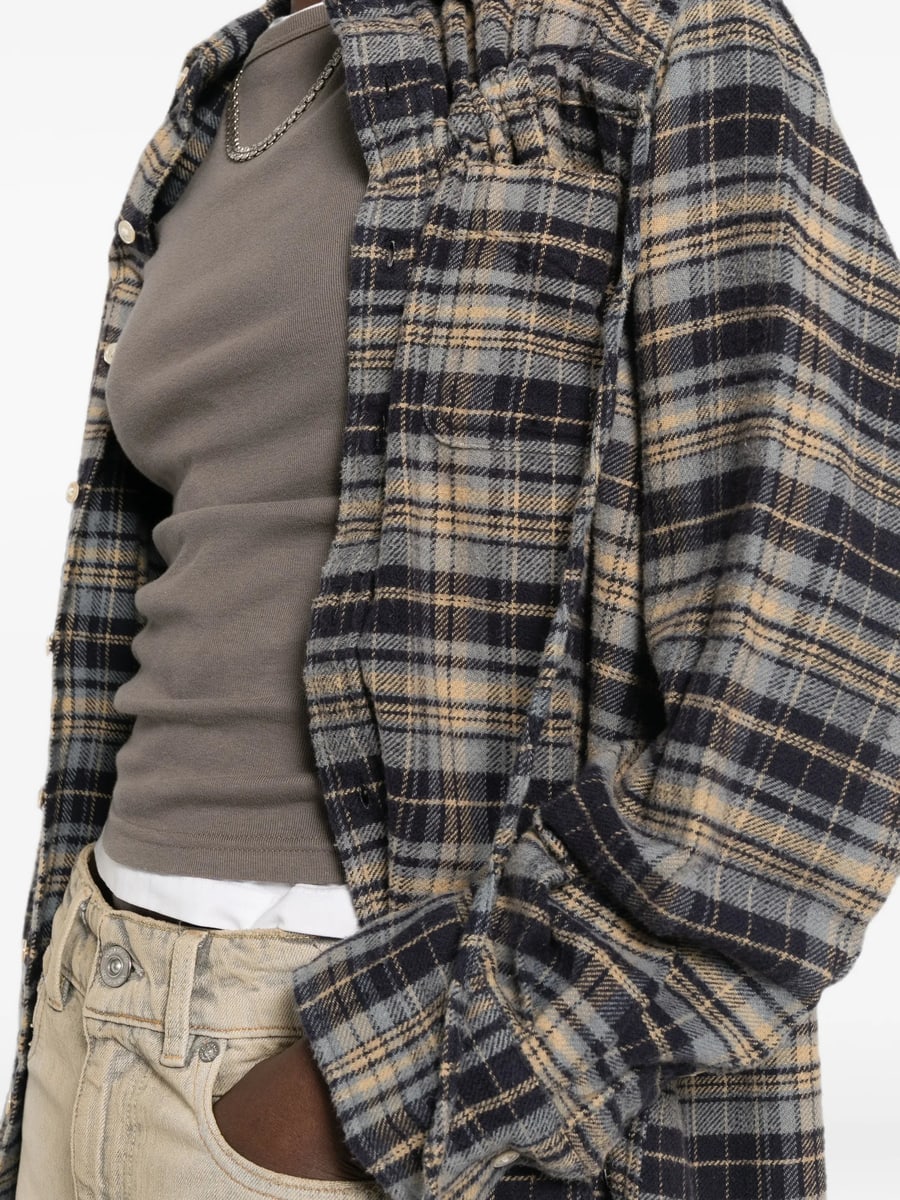 R13 R13 Plaid-pattern Oversized Shirt, view 4