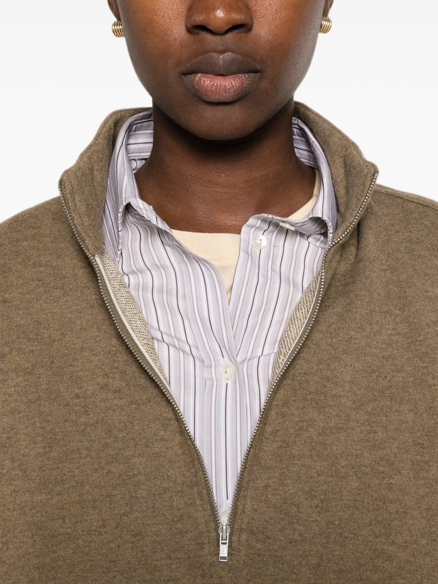 Lamrons Lamrons Quarter-zip Elasticated-hem Sweater, view 2