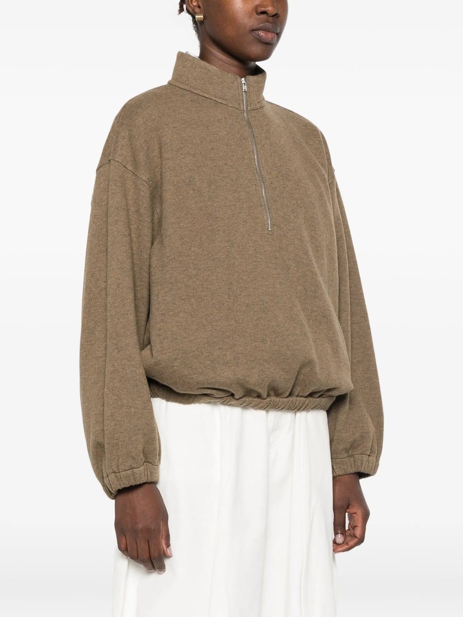 Lamrons Lamrons Quarter-zip Elasticated-hem Sweater, view 3