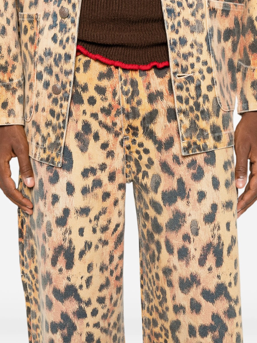 R13 R13 Leopard-print Wide-leg Trousers, view 5