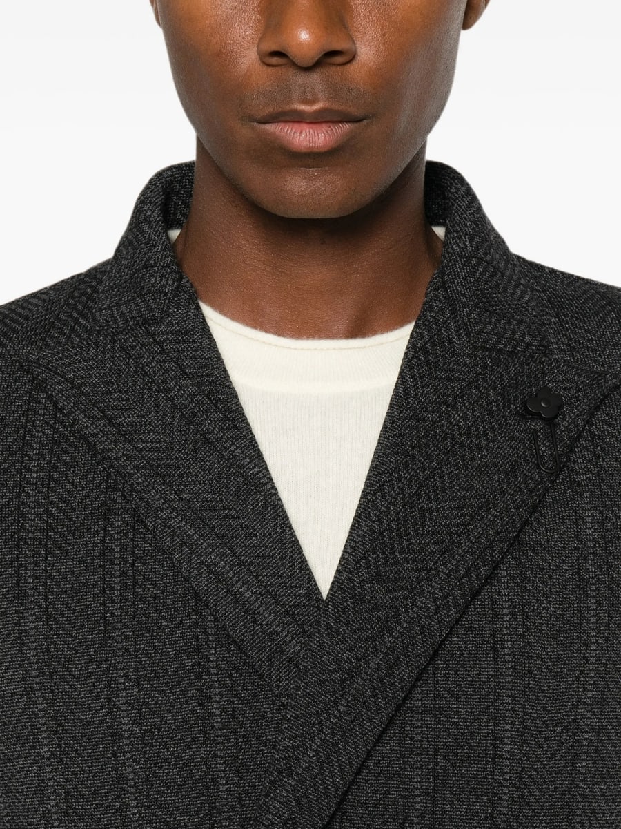 Lardini Lardini Herringbone Double-breasted Jacket, view 2