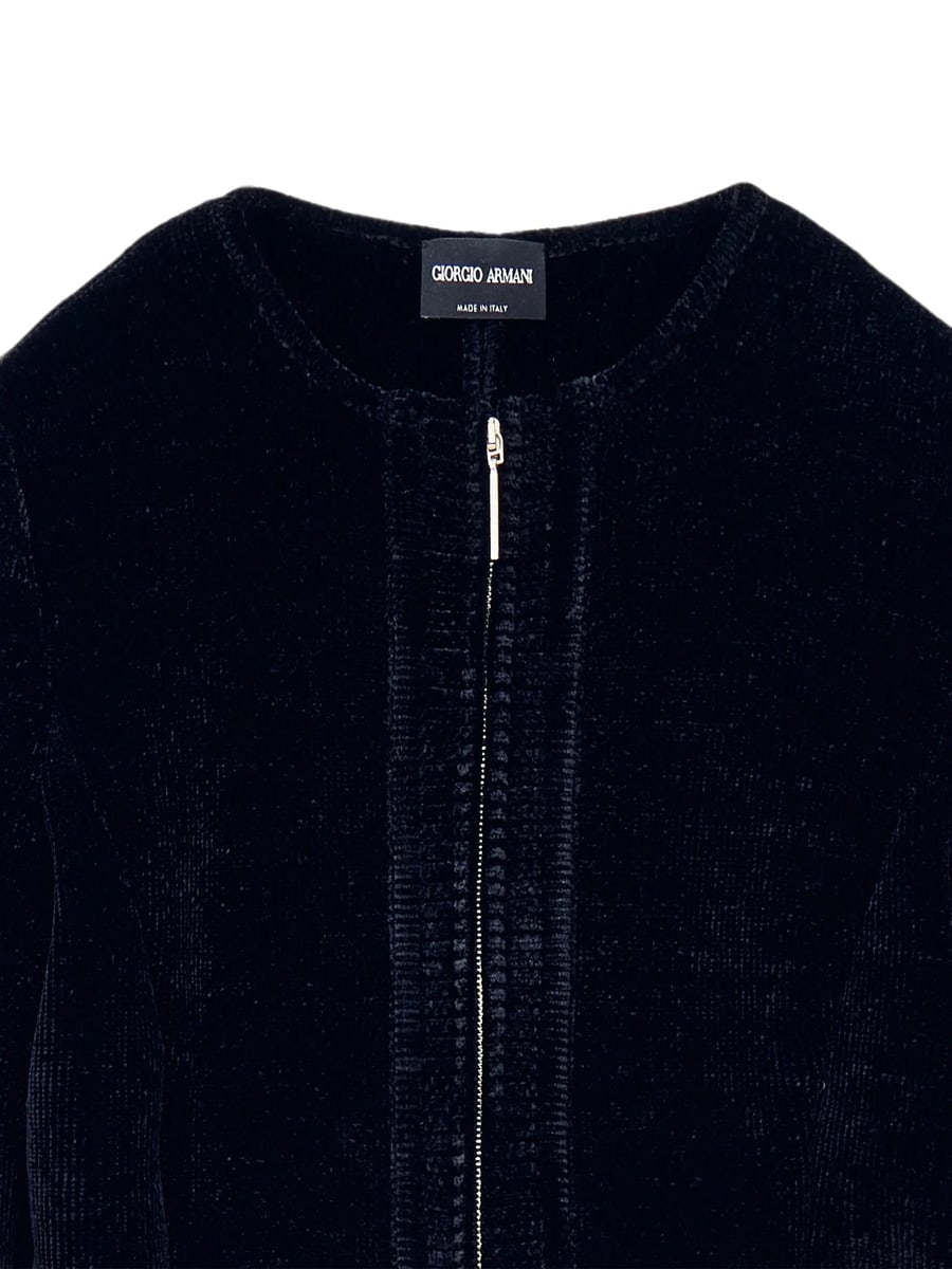 Giorgio Armani Giorgio Armani Chenille-effect Zip-up Jacket, view 3