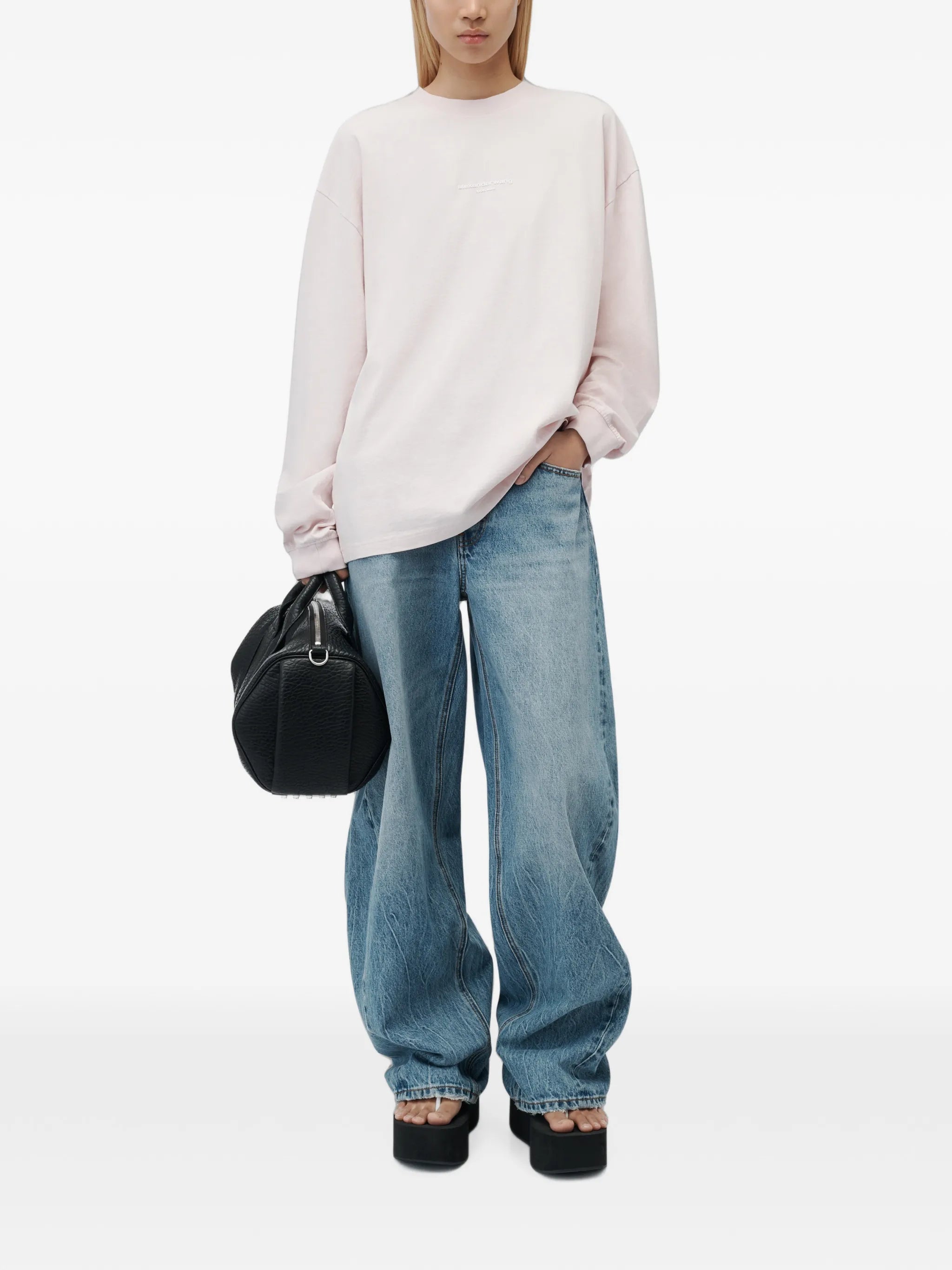 Alexander Wang Alexander Wang Logo-print Long-sleeve T-shirt, view 2