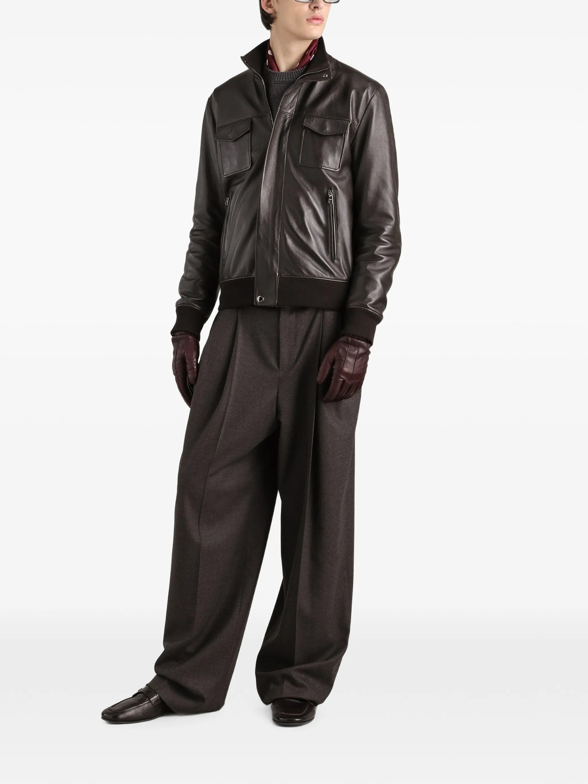 Dolce & Gabbana Dolce & Gabbana Lambskin Bomber Jacket, view 2