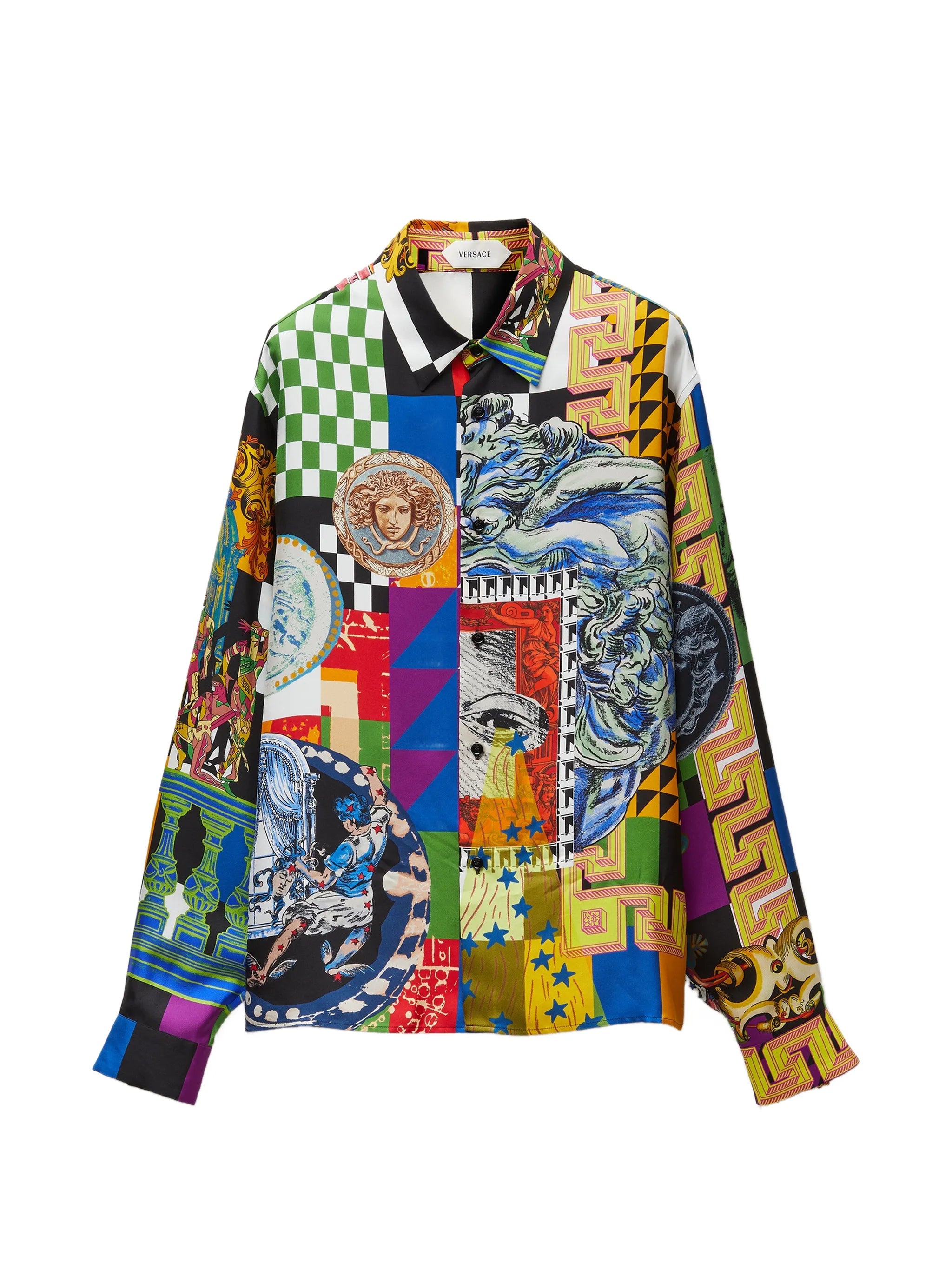 Versace Versace Printed Silk-twill Regular Shirt